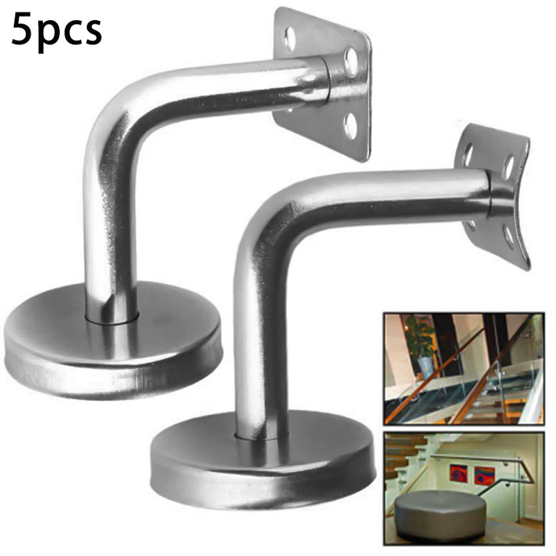 

Stainless Steel Banister Rail Wall Mounted Brackets Support Bend Flat Hand Guardrail Handrail Brackets Stair Hardware Accessory