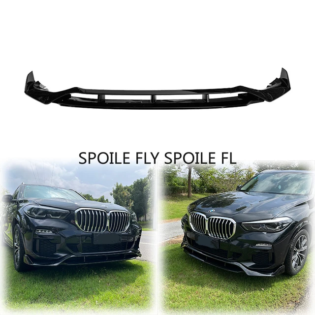 BMW X5 G05 Pre-Facelift Front Splitter Gloss Black – Carbon Accents