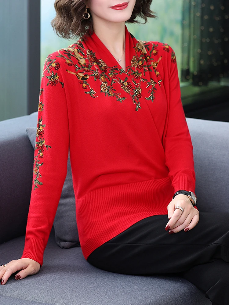 Sweater Women New Arrivals Autumn Print Pullover Sweater