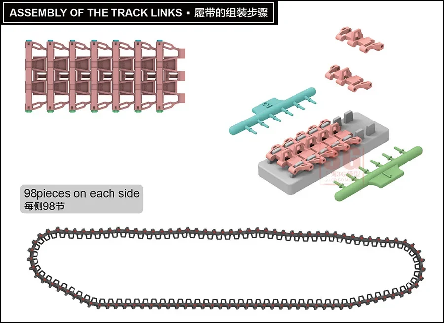 Ryefield model accessories RM-5047 Pz. Kpfw. III/IV Medium tank Early Production (40cm) Tracks 1/35 2