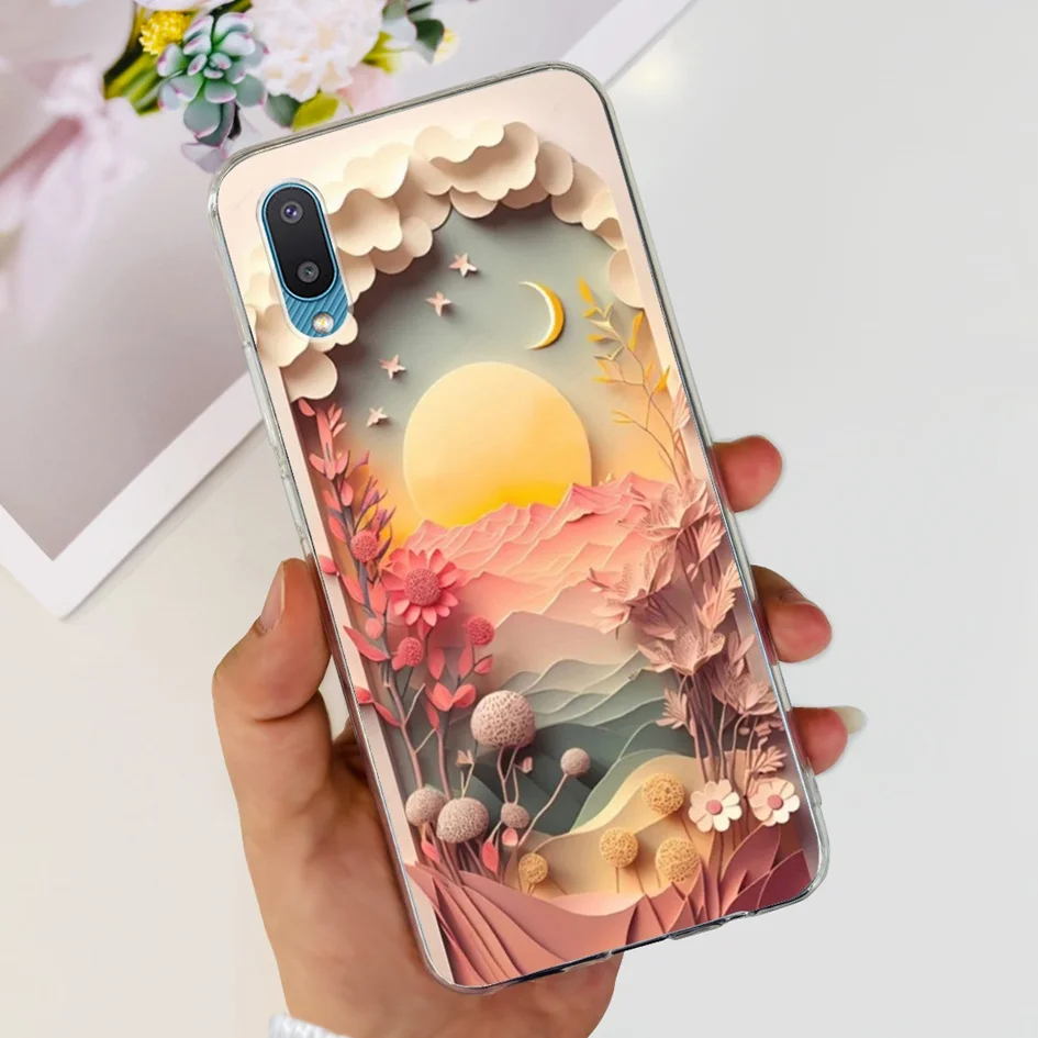 Fashion Flower Clear Silicone Soft Phone Case Cover