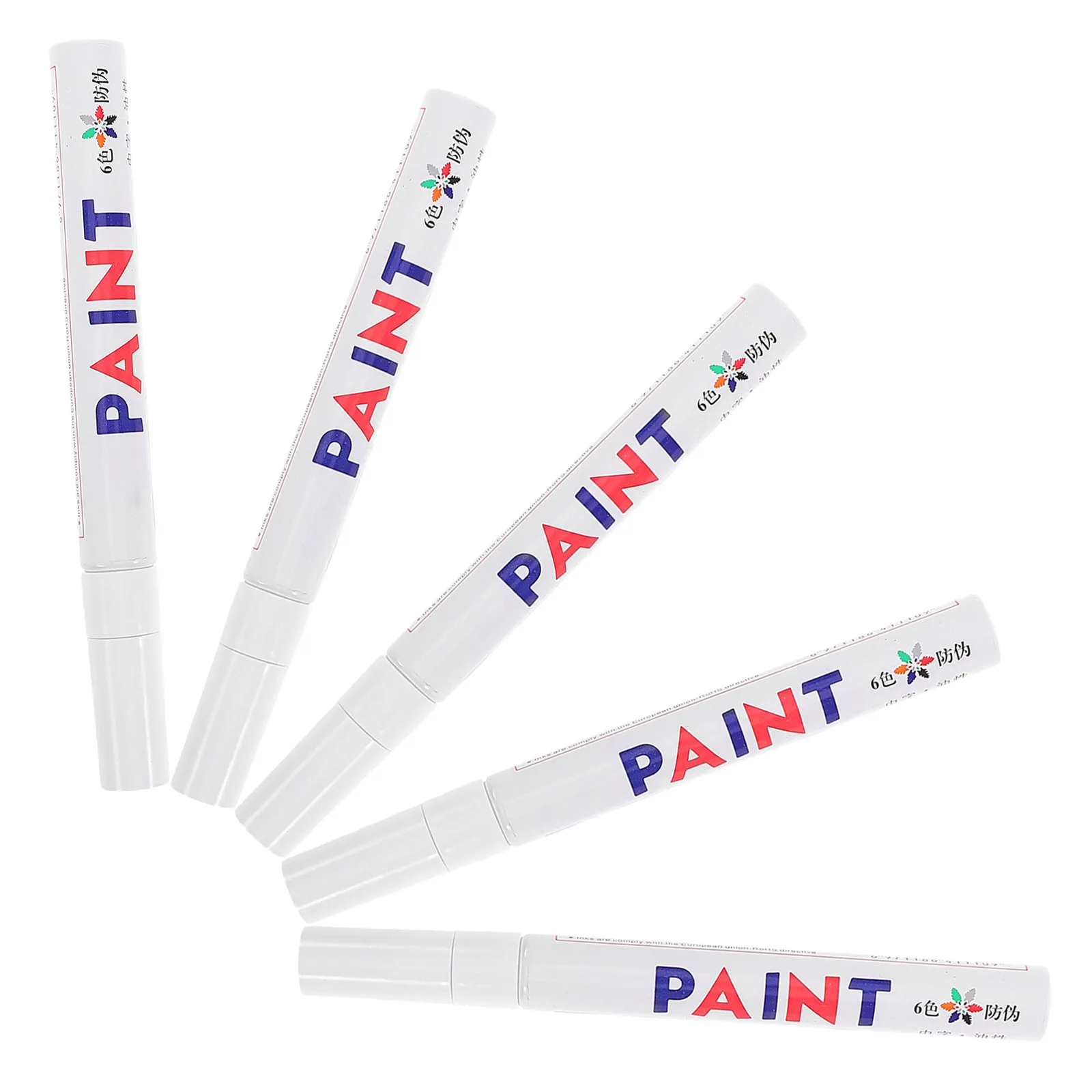 5Pcs 오일 기반 페인트 마커 DIY 그래피티 자동차 타이어 터치업 금속 플라스틱용 영구 속건성 방수 생생한 색상