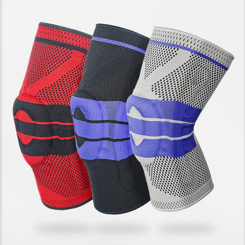 

2 PCS Silicone Padded Knee Pads Supports Brace Basketball Fitness Meniscus Patella Protection Kneepads Sports Safety Knee Sleeve