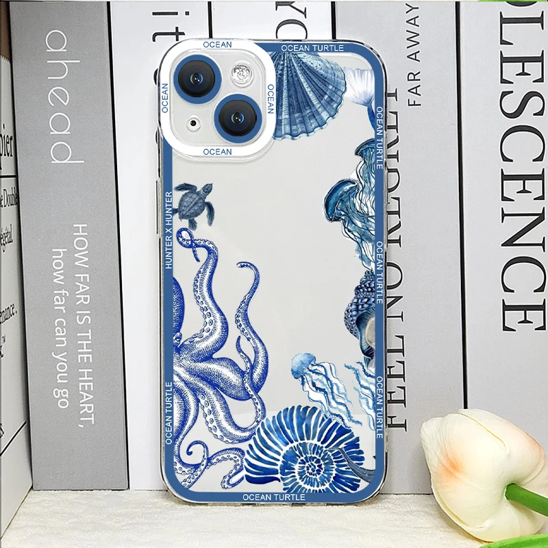 Cool Ocean Turtle Phone Case – Sea Blue Turtle Design Soft Clear Cover