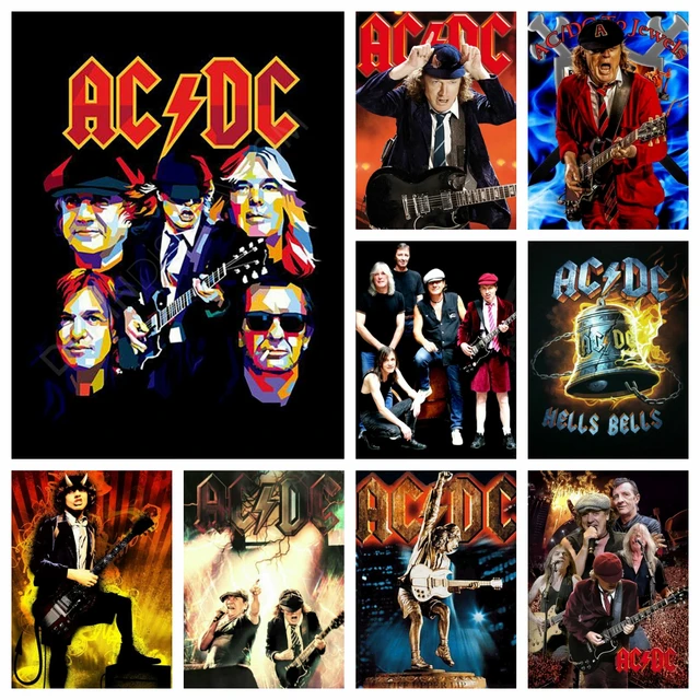 DIY Diamond Rhinestone Painting AC/DC Rock Band Music Logo Wall Art Cross Stitch Kits Embroidery Picture Mosaic Craft Home Decor