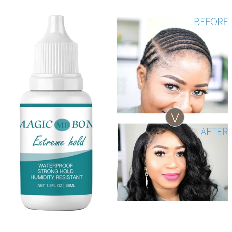Lace Wig Glue Waterproof Strong Hold Hair Invisible Wig Bonding Quick-Drying for Frontal Closure Toupee 38ml