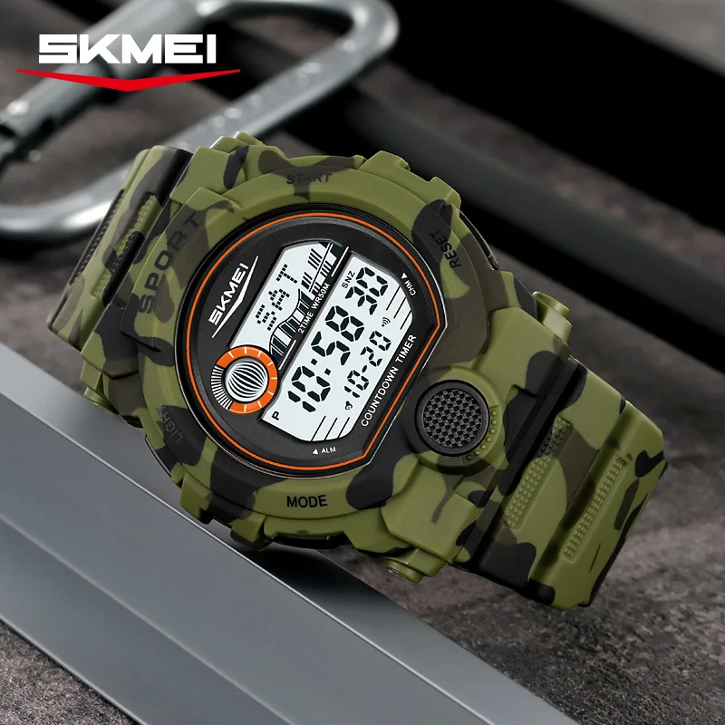 Men's Military Waterproof Sport Watch with LED Display and Countdown Timer