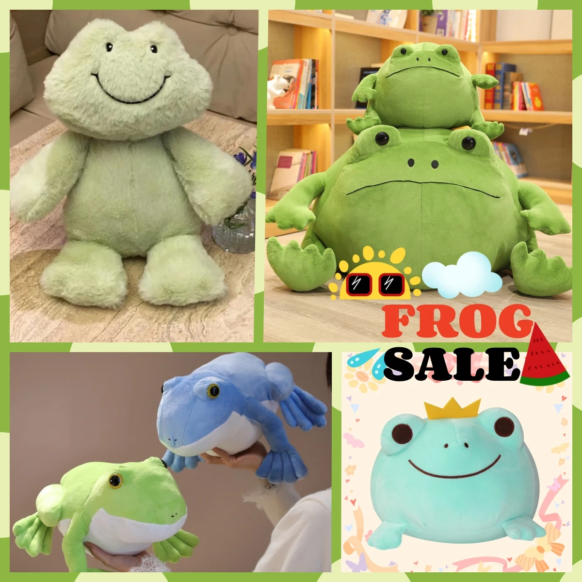 Stuffed Animals Toys Cushion, Kawaii Frog Cushion, Squishy Hug Pillow