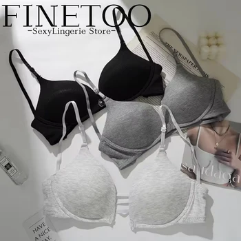 Reggiseno FINETOO con chiusura frontale, per seno piccolo, effetto push-up, tinta unita, senza ferretto, comodo, traspirante, nuovo.