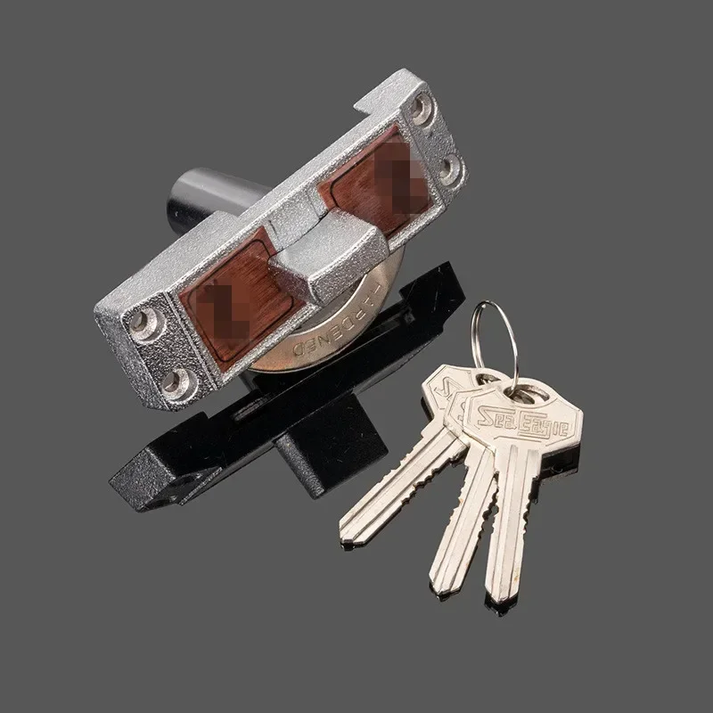 Sliding Window Door Locks with Key Zinc Alloy Locking Push-pull Locks Single Side Sliding Door Hook Cam Latch Safety Lock Hardware Tool