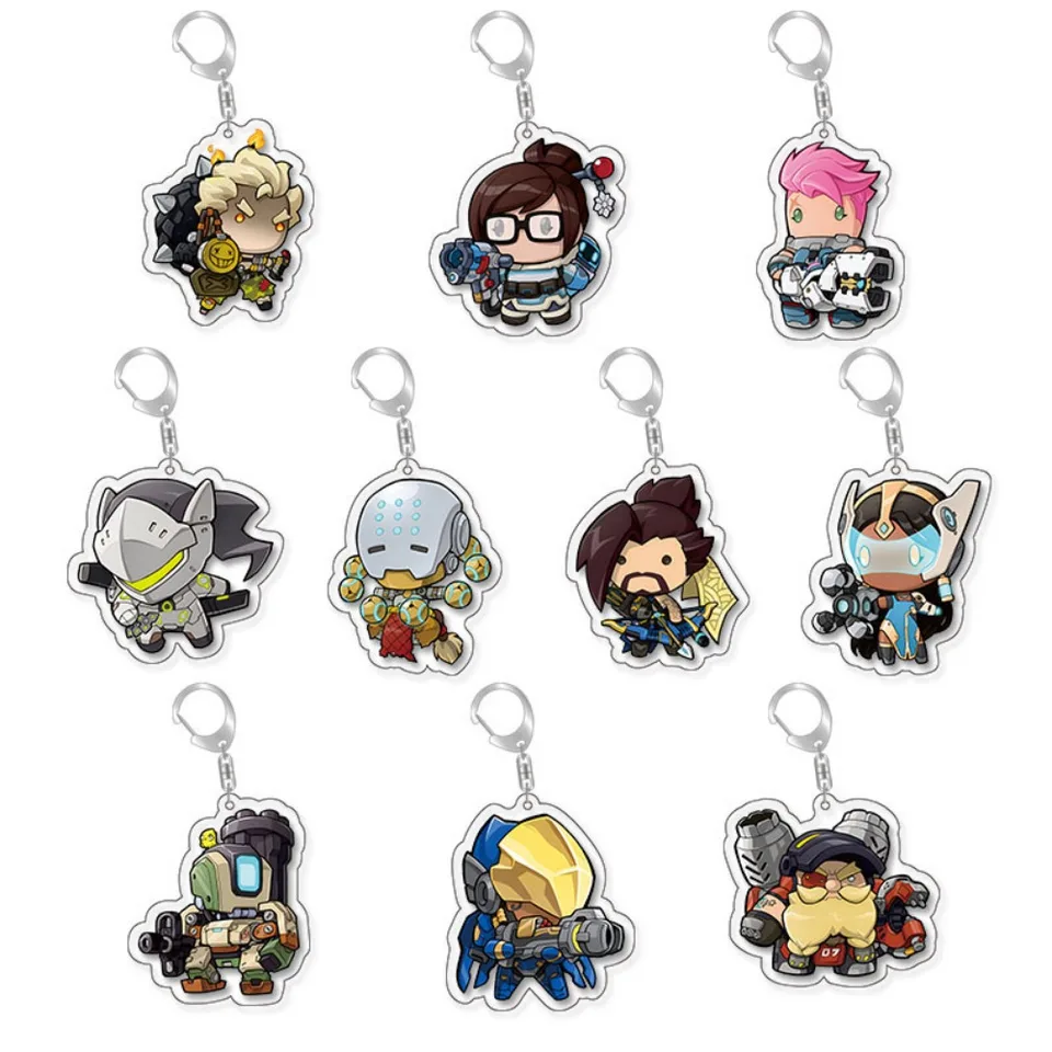 Game Overwatch Keychain Arcylic Cartoon Figures Pharah Cole