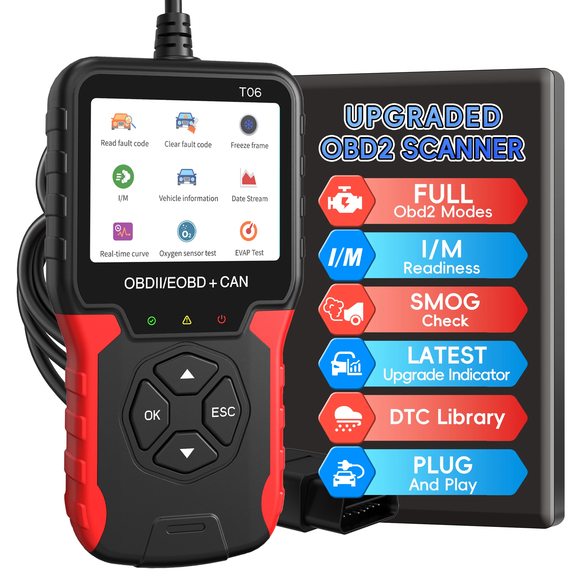 Konnwei KW850 OBD2/EOBD Car Diagnostic Interface Tool [Compatible For Gasoline Car] Car