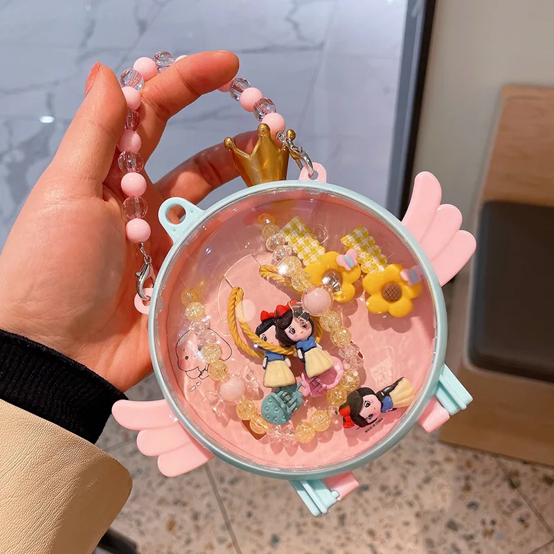 Disney Frozen Princess Gift Box Hair Accessories Cartoon Pendant Necklace 3-7 Years Old Girl Gift box