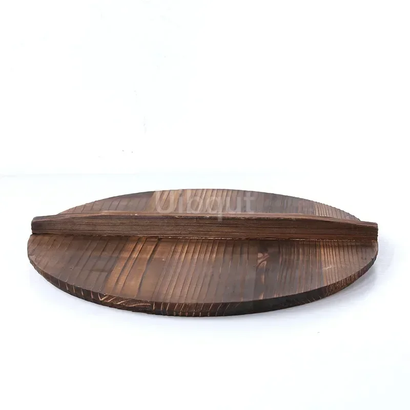 Wooden Pot Lid Handmade Fir Anti-scalding Wok Lid Hypotenuse Iron Wood Lid Iron Wok Wooden Pan