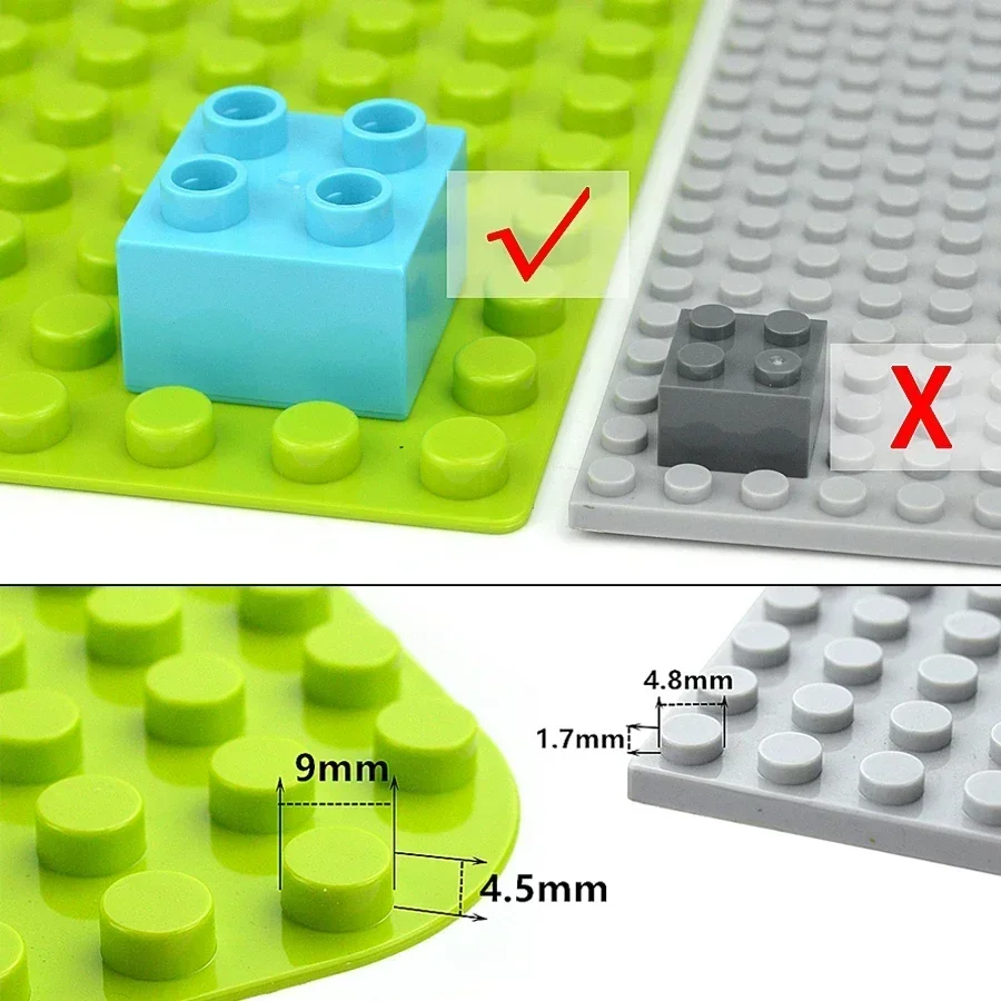 Duploes Big Size Baseplate 16x16 Dots Bricks Assembly Plates Large Particles Animal Classic Figures Building Blocks Kid Toys 4