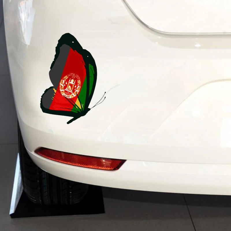 

Fashion Afghanistan Flag Butterfly Car Sticker Motorcycle Auto Accessories PVC Bumper Window Decoration Waterproof Vinyl Decal