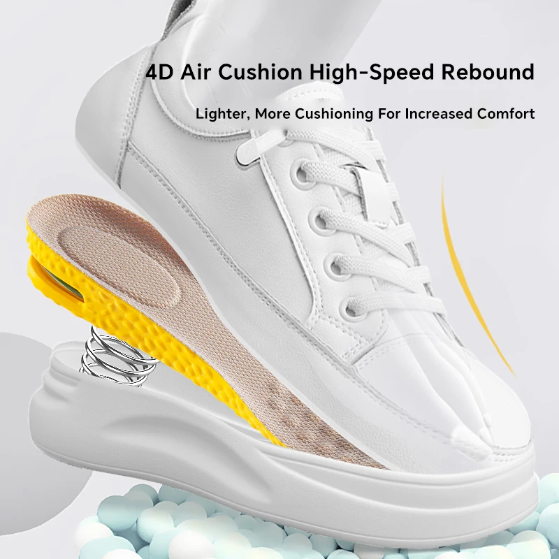 1 Pair PU inside increase insole， shock absorption, comfortable foot mat, men and women can be invisible increase insole