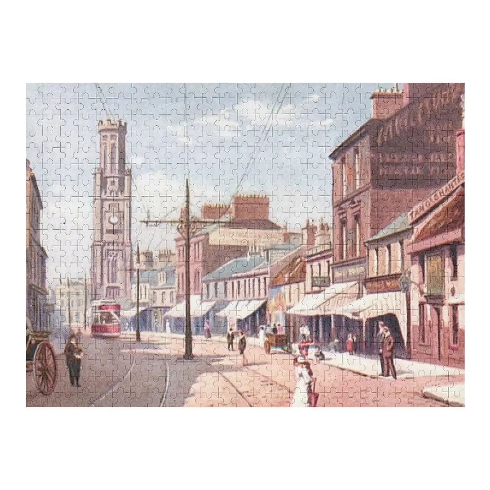 

Vintage Illustration of High Street, Ayr Jigsaw Puzzle Personalized Custom Gift Personalised Toys Custom Child Gift Puzzle