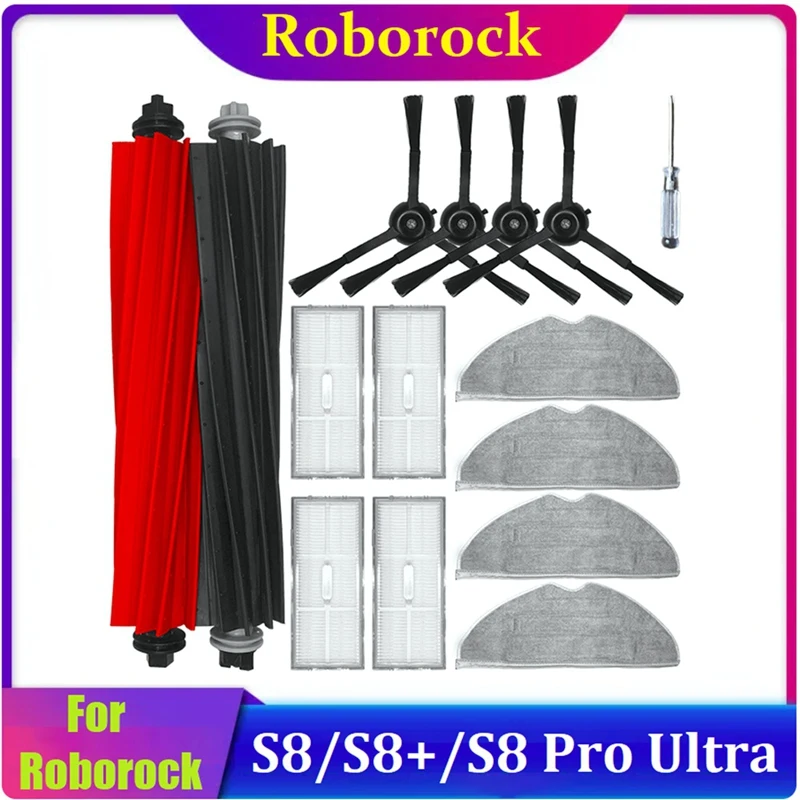 

Основная боковая щетка, Hepa фильтр, Швабра, тканевый мешок для пыли для Roborock S8/S8 Plus/S8 Pro Ultra Robot, как показано на рисунке, пластик