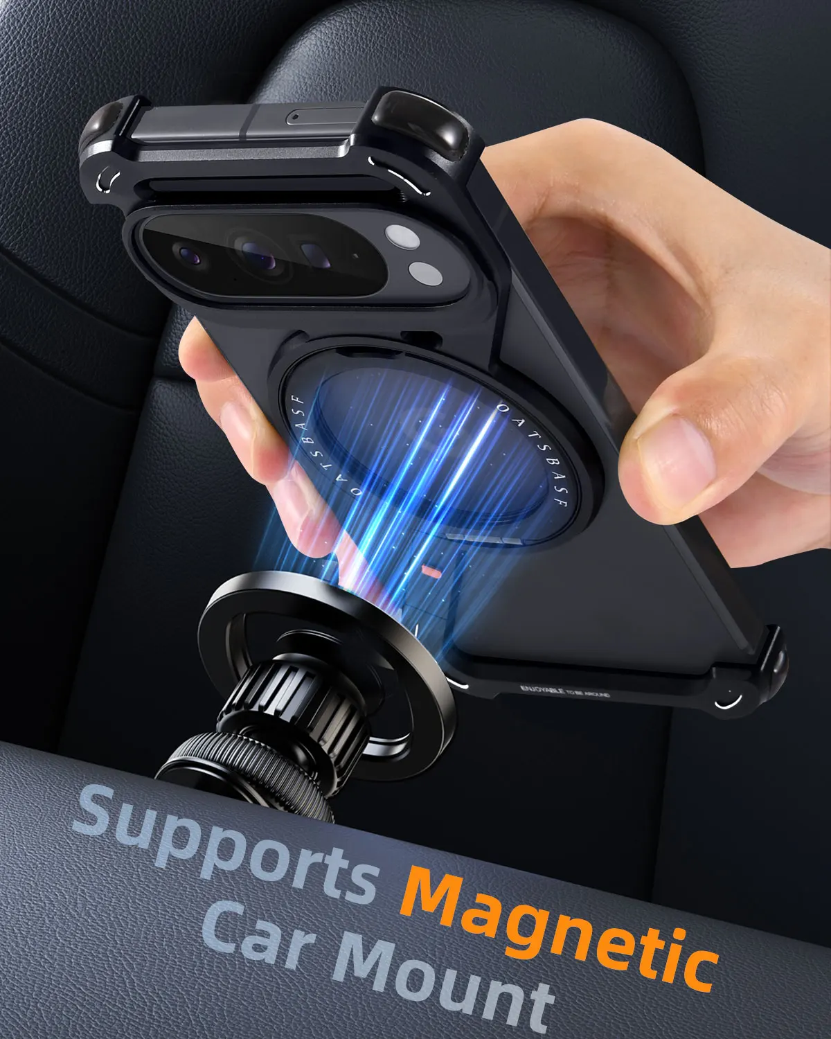 Eary Metal Magnetic Case for Google Pixel 10 Pro XL for Magsafe 360°Rotation Stand Frameless Drop Protector Aluminum Phone Cover