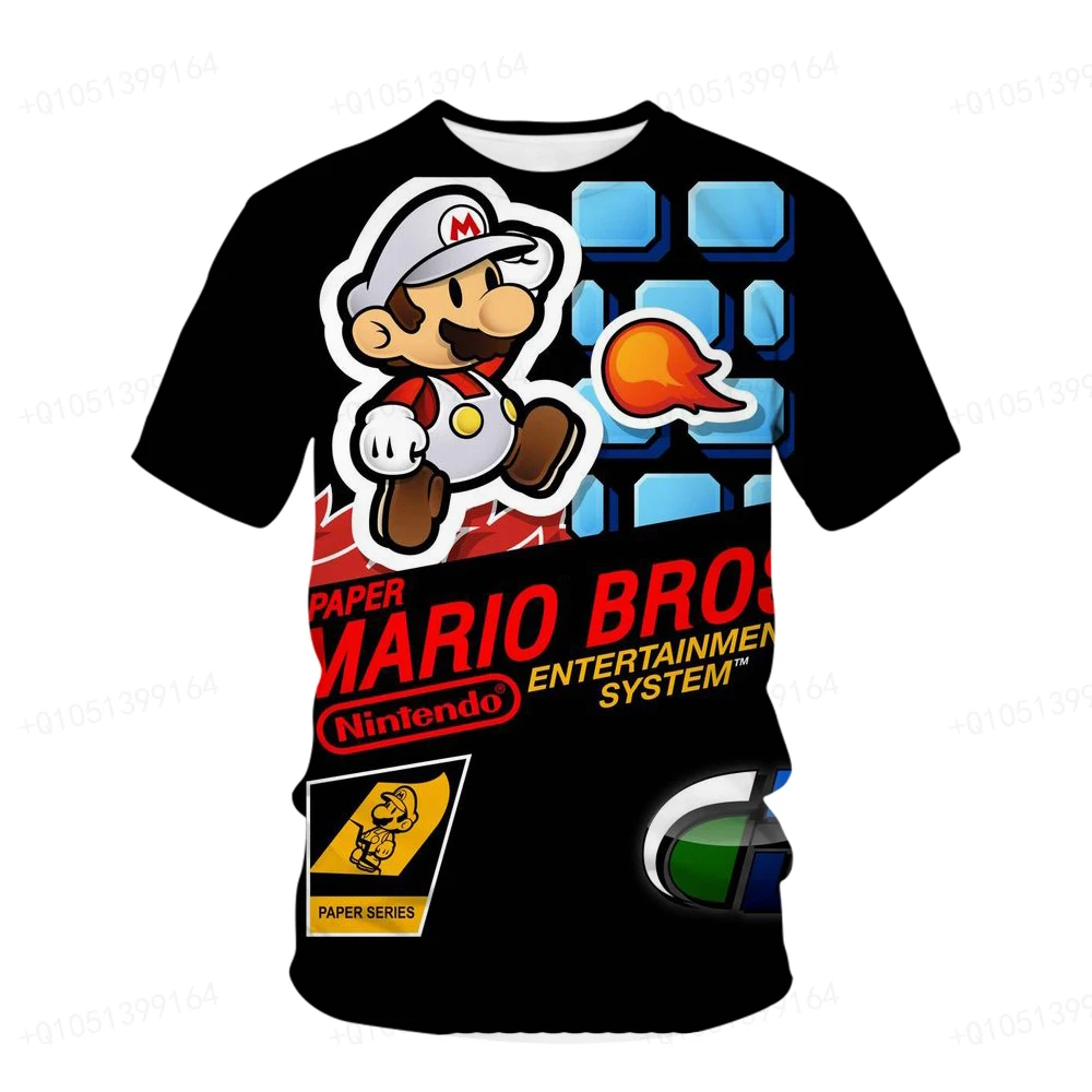 Mario Peach Princess Girls T-shirts Kids Boys Clothes Children's Clothing Tops Baby Short Sleeve Tee Boy T-shirt 3-14 Years Kid