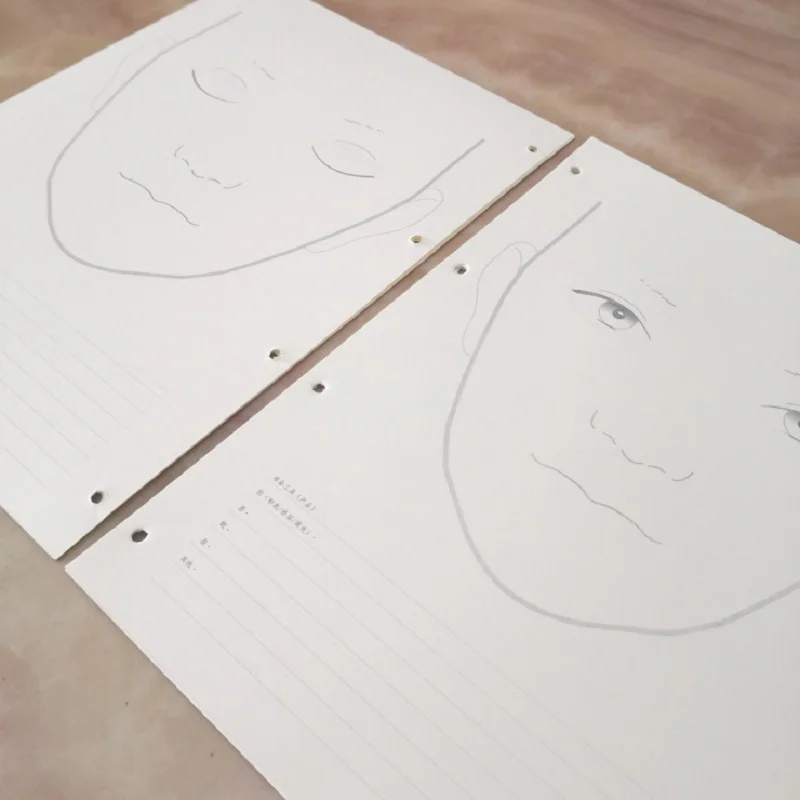 A4 Makeup Face Chart Art Book, 30 Sheets for Cosmetics and Beauty Design