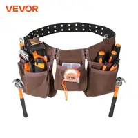 VEVOR 13 Pockets Tool Belt Waist Pouch with Dual Hammer Loops Tool Storge Bag for Wrenchs Screw Electrician Carpenter Repair 1