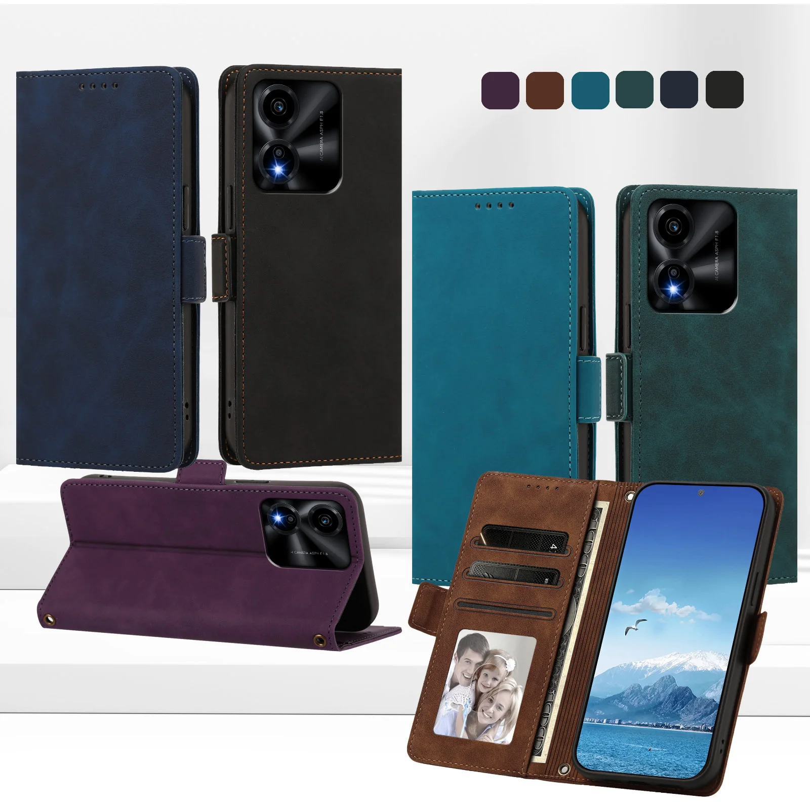 Luxury Leather Flip Wallet Phone Case - Premium Protective Cover
