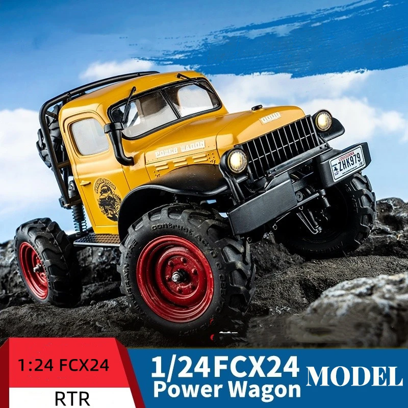 FMS FXC24 POWER WAGON RTR 12401 1/24 2.4G 4WD RC Car Crawler Led Lights Off-road Truck Vehicles Models Toys