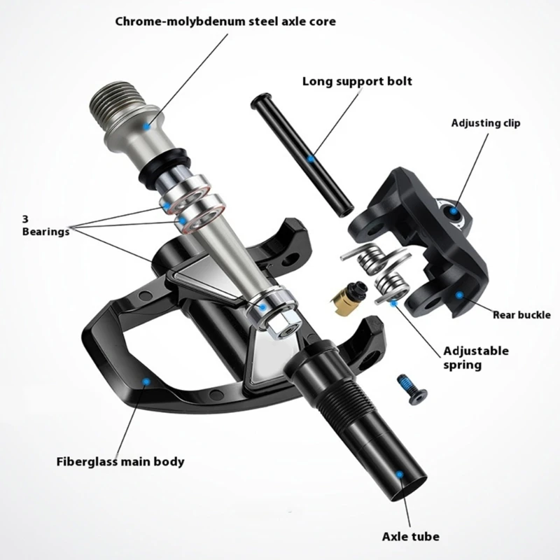 Ergonomische Designs Fahrradpedale Verbesserte Stabilität Langstrecken-Mountainbike-Pedale Abgedichtete Lager-Rennradpedale 69HD – Detail 8