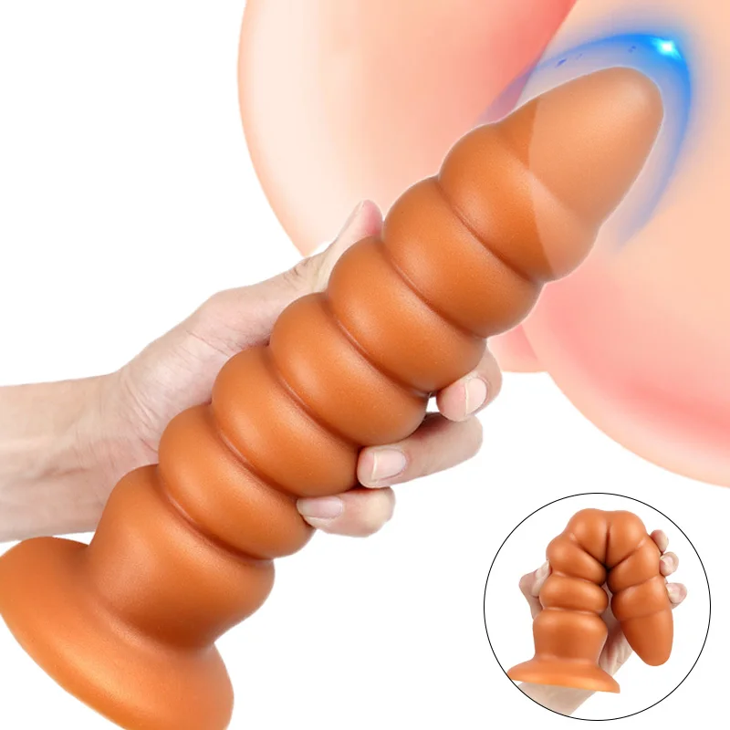 Big Silicone Butt Plug And Anal Beads Erotic Toy For Adults_voghion.com