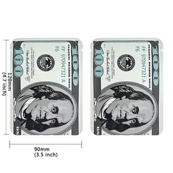 100 PCS Dollar Sign Pattern Mylar Smell Proof Bags - Tobacco Accessories with Zip Lock Closure - 100Pcs (USD100-912 (3.5g))