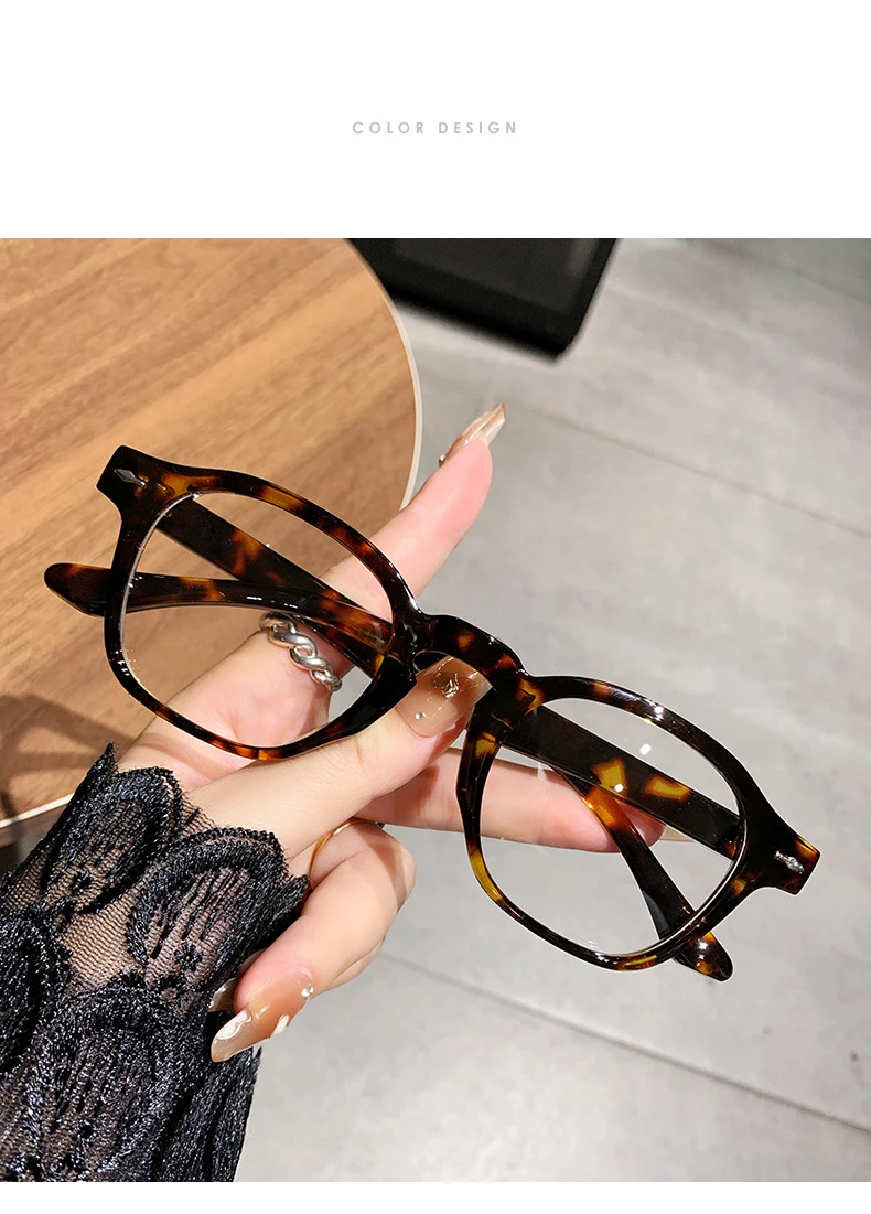 Lichtempfindliche, farbwechselnde Retro-Reisnagel-Rundrahmen, Anti-Blaulicht-Mode, vielseitige literarische Myopie-Brille 6133 – Detail 9