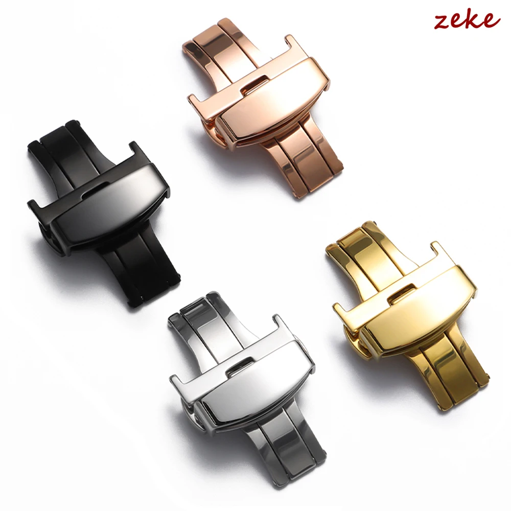 Sleek Stainless Steel Butterfly Deployment Buckle with Double Click Clasp