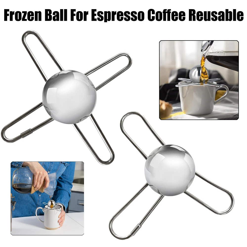 Frozen Ball Espresso Coffee Reusable Cooling Tool Stainless Steel Ice Balls Cooling Flavor Enhancer Gadgets
