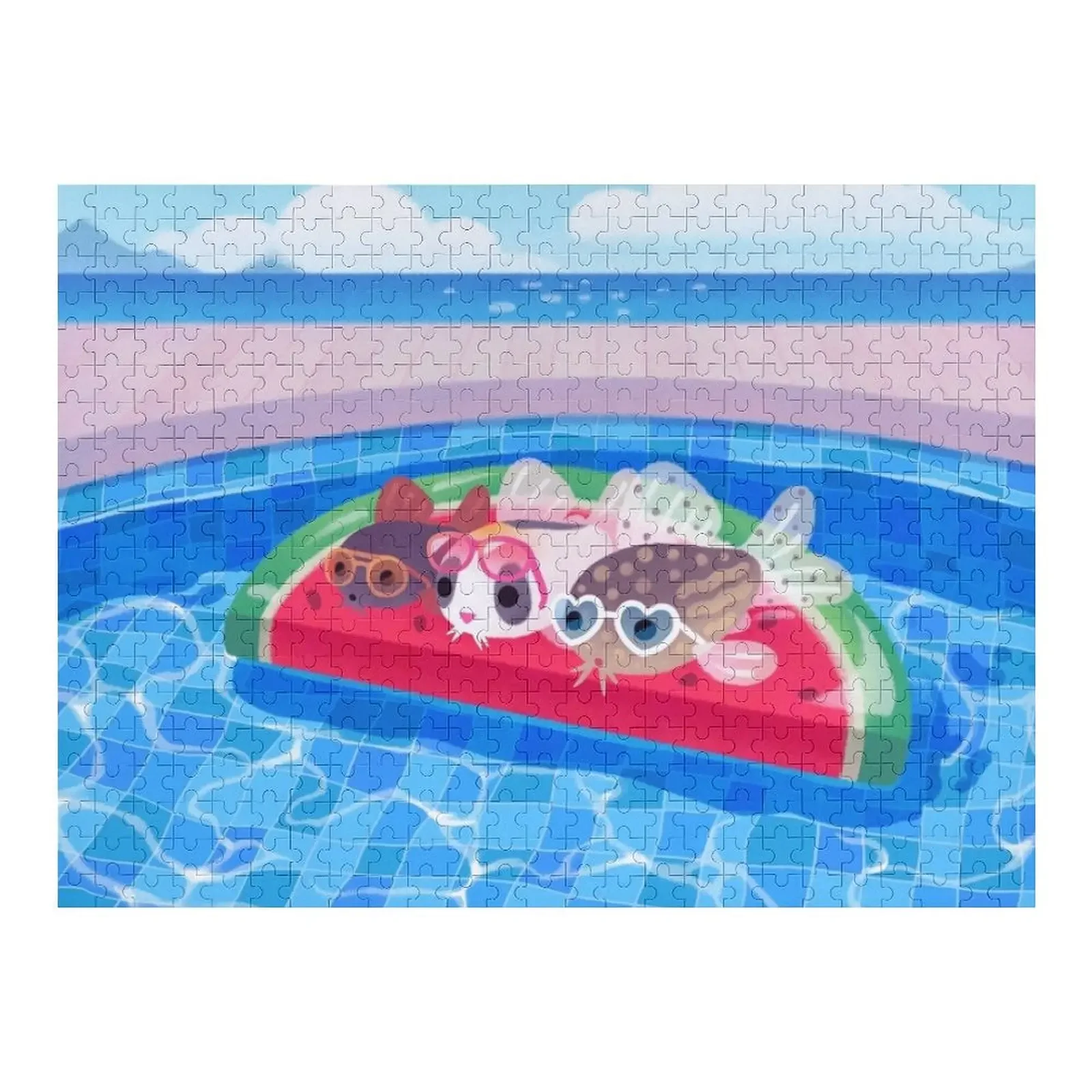 Cory cats in the swimming pool Jigsaw Puzzle Personalized Gift Animal Novel Toys For Children 2022 Puzzle library cats whimsical cats on the book shelves jigsaw puzzle personalized personalized photo gift puzzle