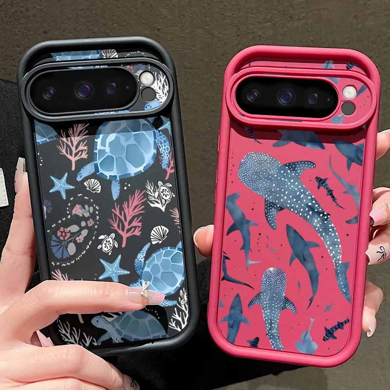 Summer Ocean Turtle Dolphin Print Shockproof Soft Phone Case