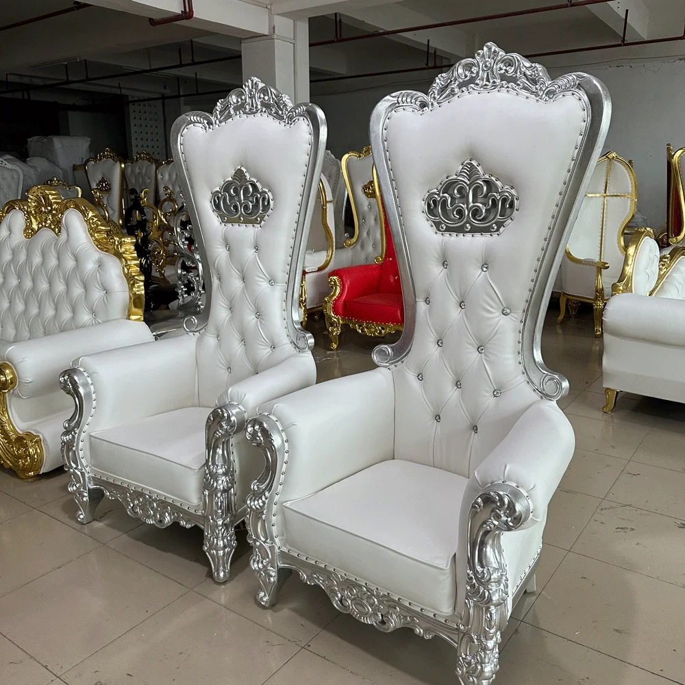 Cheaper Luxury Wedding Decoration Wedding Gold Sofa Chair King And Queen Throne Chair For Bride