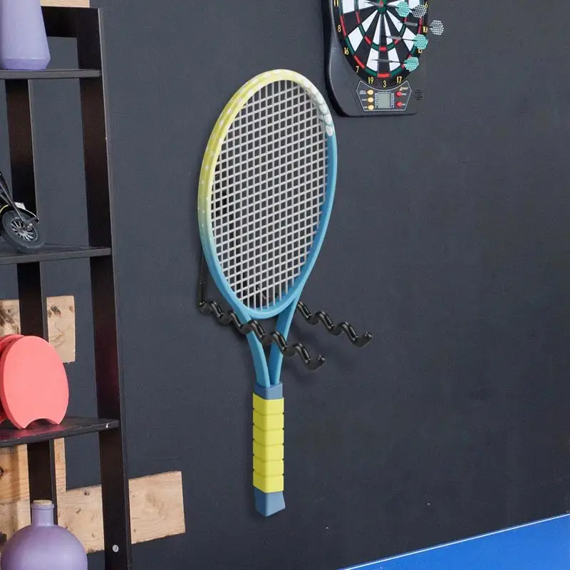 Tennis Racket Holder Wall Mounted Badminton Racket stand Racket Display Rack Can hold 6 rackets Wall Mount Paddle Holder