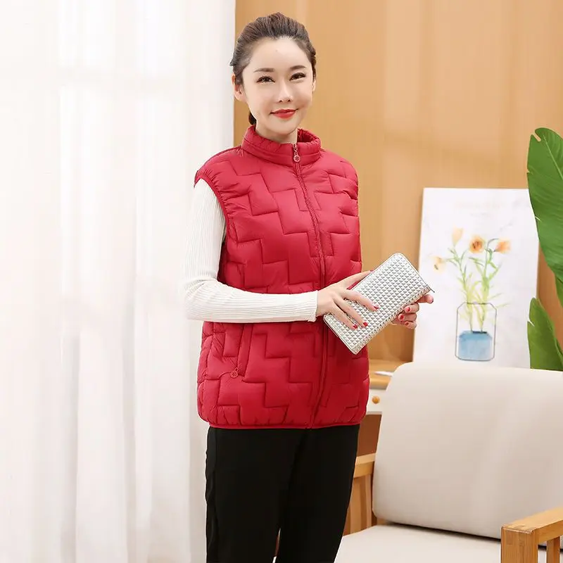 2023 Spring Autumn Women Ultra Light White Duck Down Vest Casual Female Warm Slim Sleeveless Waistcoat Outwear Tops