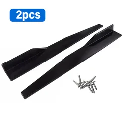 Universal Car Rear Bumper Lip Trim Protector with Side Skirts - Black (A Pair)