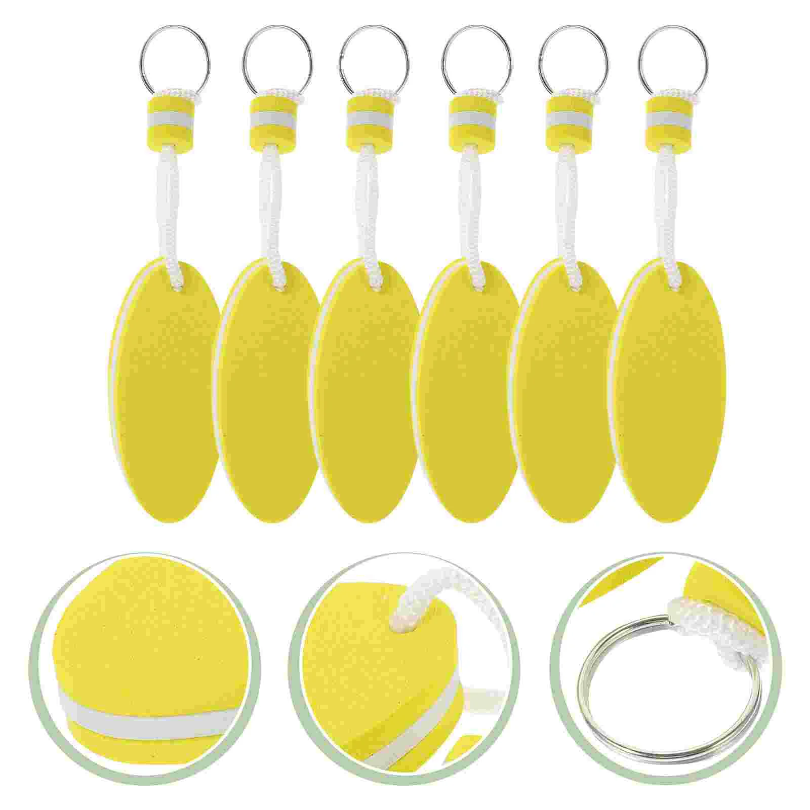 Floating Keychain Boat Ring for Keys Buoy Boating Must Haves Surfing Surfboard Rings Keychains 6 Pcs