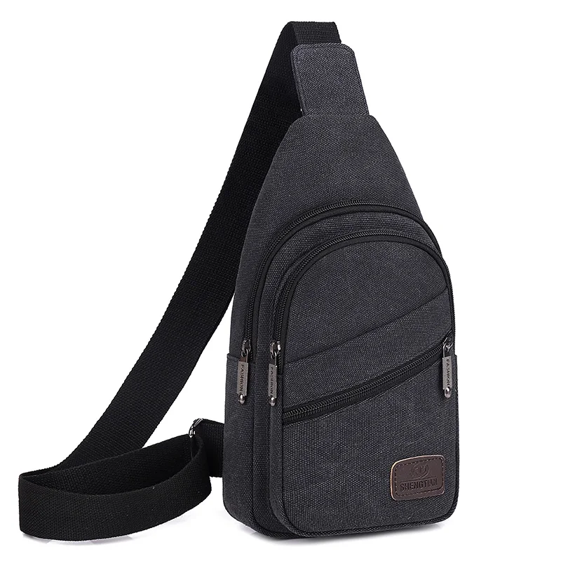 Xierya men Canvas Crossbody Bag Wear-resistant Outdoor Fashion Sports Bags for Man Black Male Casual Shoulder Bag Travel Satchel 1