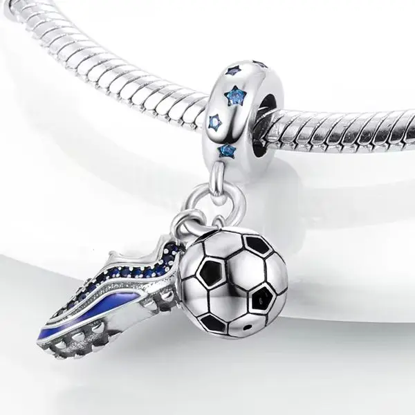 Silver Plated Sport Love Skate Shoe Dangle Charm Pendant