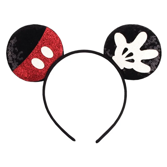 Disney Mickey Stitch Frozen Ears Headband Sequins Hair Bows Charactor Cosplay Party Headwear Kids Festival Hair Accessory Gifts 6