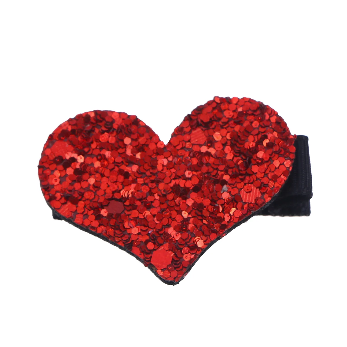 Glitter Heart Hair Clip Alligator Clip Pin Bangs Clip Full Covered Sequin Hairpin Hair Accessories for Women and Girls heart glitter badge nurse badge reels heavy duty retractable 360 alligator clip id holder for student doctor