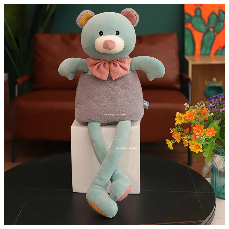 귀여운 토끼 곰 인형, 신축성 봉제 완구, 잠자는  침대 인형, 부드러운 박제 동물 장난감,  생일 선물