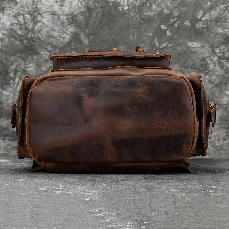2025 New Arrivals Leather Backpack For Men Male Genuine Leather Laptop Travel Backpack 17 Inch Daypack Shoold Bag Men Male Large 5