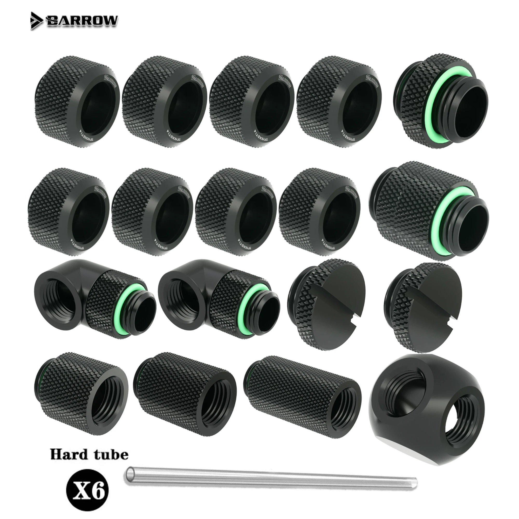Barrow Hard Tube Kit, Water Cooling Fitting G1/4 Thread Accessories For
