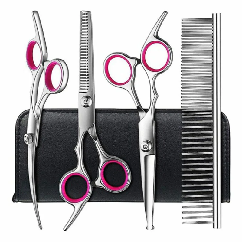 5pcs/Set Stainless Steel Pet Dogs Grooming Scissors Suit Hairdresser  Scissors For Dogs Professional Animal Barber Cutting Tools - AliExpress